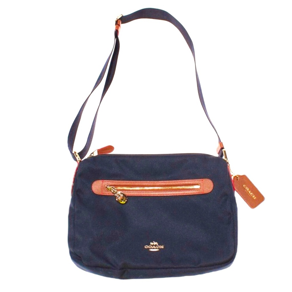 Coach Navy and Tan Crossbody Bag